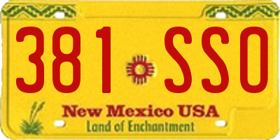 NM license plate 381SSO