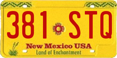 NM license plate 381STQ