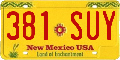 NM license plate 381SUY
