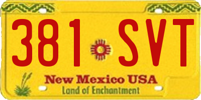 NM license plate 381SVT