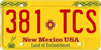 NM license plate 381TCS