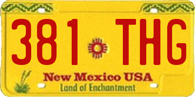 NM license plate 381THG