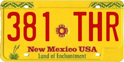 NM license plate 381THR
