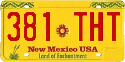 NM license plate 381THT