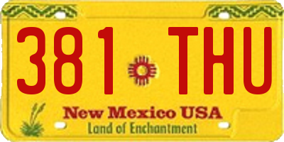 NM license plate 381THU