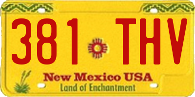 NM license plate 381THV