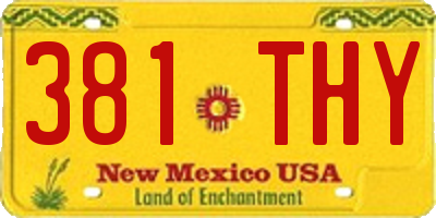 NM license plate 381THY