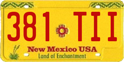 NM license plate 381TII