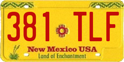 NM license plate 381TLF