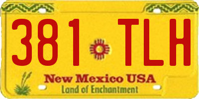 NM license plate 381TLH