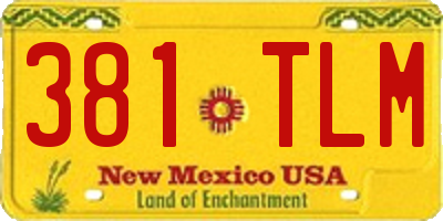 NM license plate 381TLM