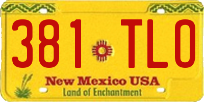 NM license plate 381TLO