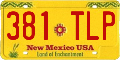 NM license plate 381TLP