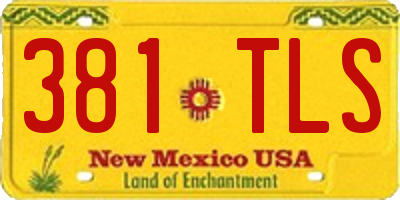 NM license plate 381TLS