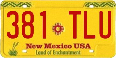 NM license plate 381TLU