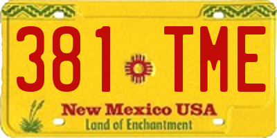 NM license plate 381TME