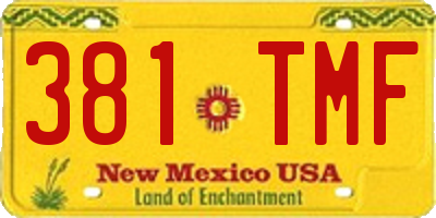 NM license plate 381TMF