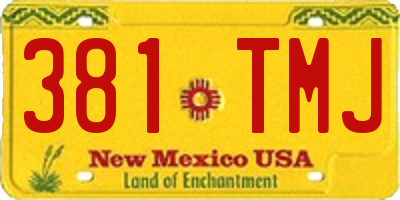 NM license plate 381TMJ