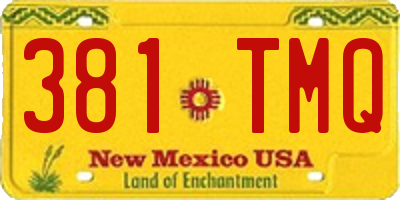NM license plate 381TMQ