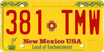 NM license plate 381TMW