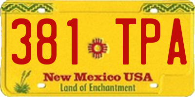 NM license plate 381TPA