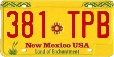 NM license plate 381TPB