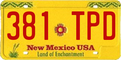 NM license plate 381TPD