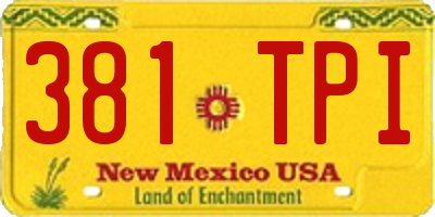 NM license plate 381TPI