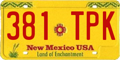 NM license plate 381TPK