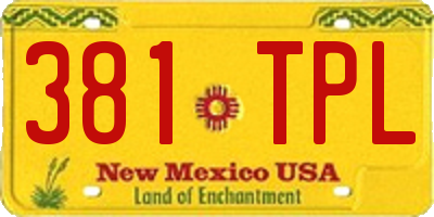 NM license plate 381TPL