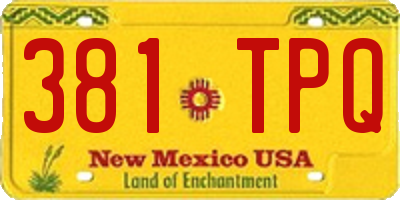 NM license plate 381TPQ