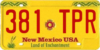 NM license plate 381TPR