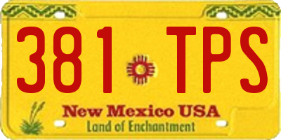 NM license plate 381TPS