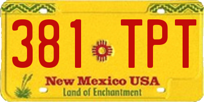 NM license plate 381TPT