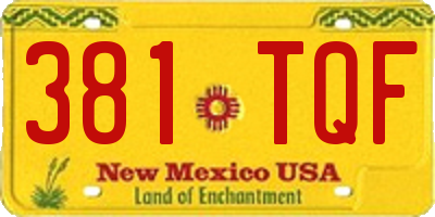 NM license plate 381TQF