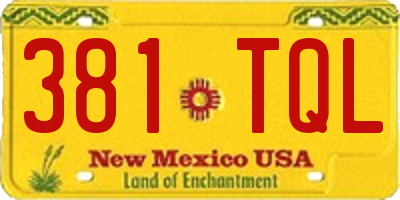 NM license plate 381TQL