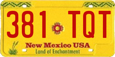 NM license plate 381TQT