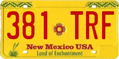 NM license plate 381TRF