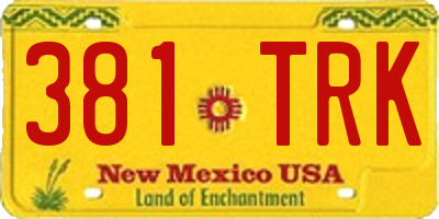 NM license plate 381TRK