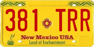 NM license plate 381TRR