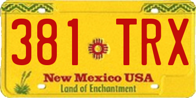 NM license plate 381TRX