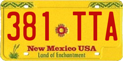 NM license plate 381TTA