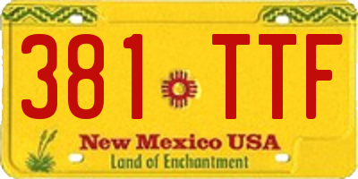 NM license plate 381TTF