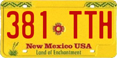 NM license plate 381TTH