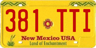 NM license plate 381TTI