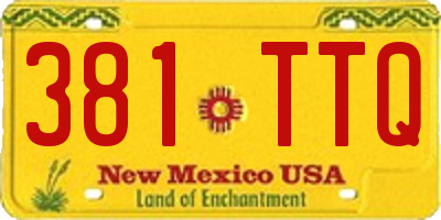 NM license plate 381TTQ