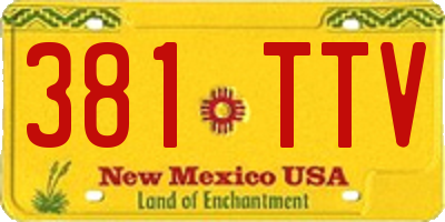 NM license plate 381TTV
