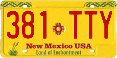 NM license plate 381TTY
