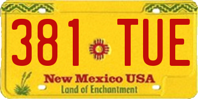 NM license plate 381TUE