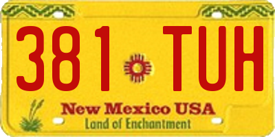 NM license plate 381TUH